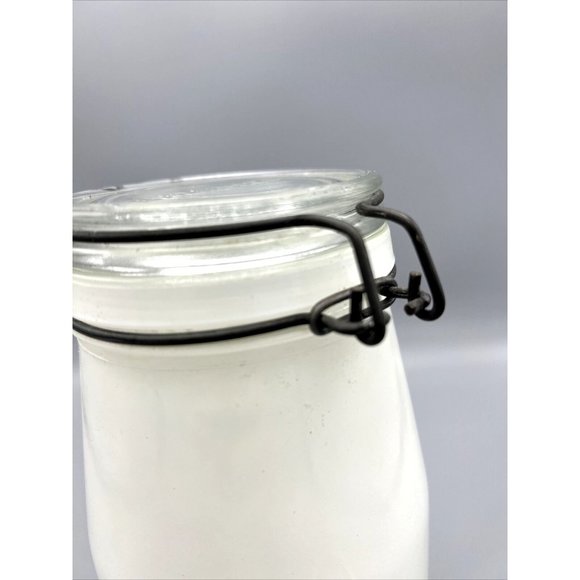 Vintage Cherries Glass Jar Canister Sugar 1.5L Hook & Wire Bale Lid - Picture 8 of 12